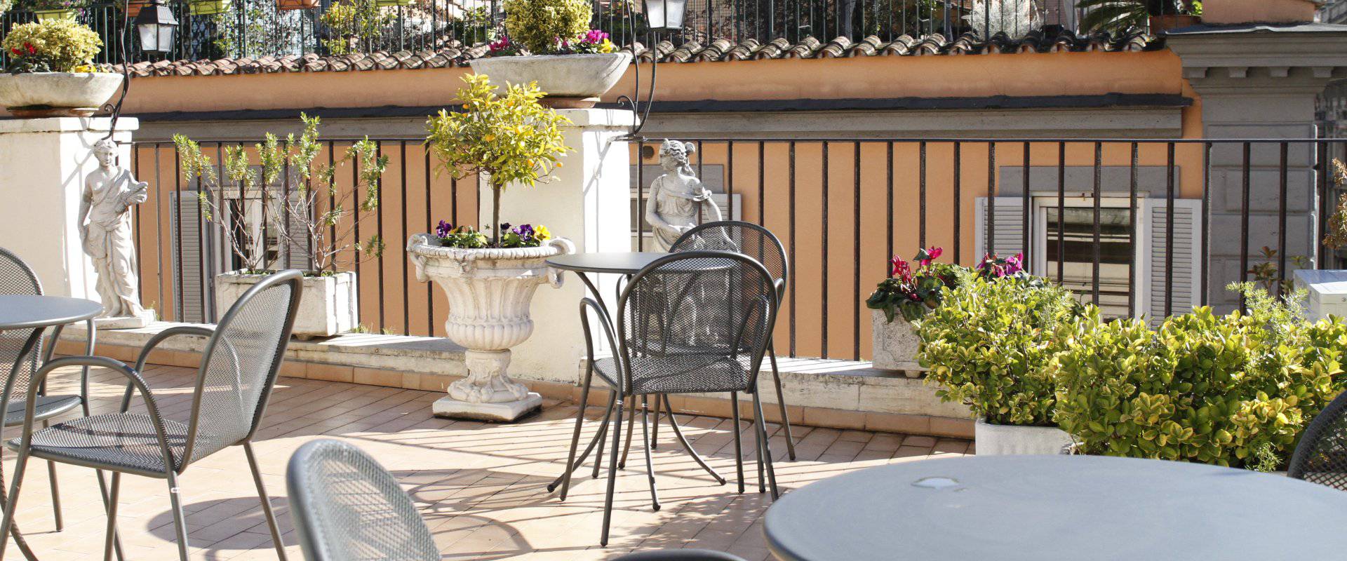 Enjoy our panoramic terrace Sistina Hotel Rome